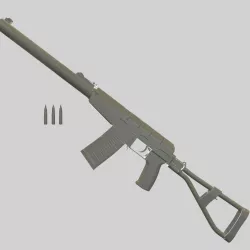 AS-VAL with bullets 3D model
