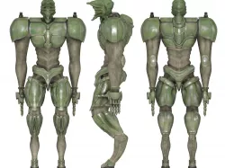 Battle robot Low-poly  3D model