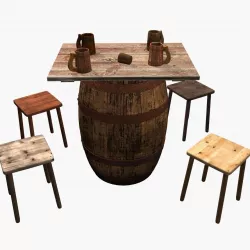 Beer barrel table 3D model