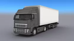 Big Truck With Trailer Low-poly  3D model