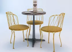 Bistro Table and Chair Set 3D model