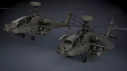 Boeing AH-64D Apache Longbow Helicopter Low-poly  3D model