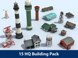 Building Pack 02 - Low Poly Low-poly  3D model