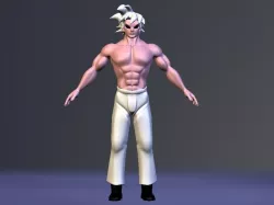 Buu and Goku Super Saiyan Fusion Low-poly  3D model