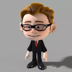 Cartoon Character Businessman 3D model