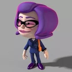 Cartoon Character businesswoman 3D model