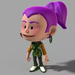 Cartoon Character casual girl 3D model