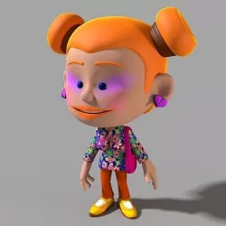 Cartoon Character Funny girl 3D model