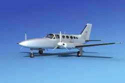 Cessna 414A Chancellor Bare Metal 3D model