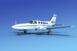 Cessna 414A Chancellor V06 3D model