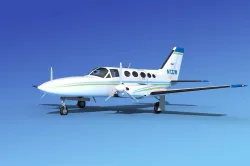 Cessna 414A Chancellor V07 3D model