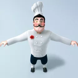 Chef cartoon 3D model