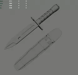 Combat Military Knife 3D model
