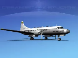 Convair T-29 Bare Metal 3D model
