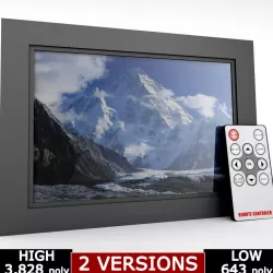 Digital picture frame with remote Low-poly  3D model