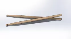 Drum Sticks Model 5A 3D model