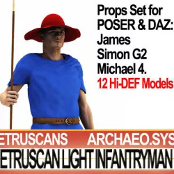 Etruscan Light Infantryman Props Poser Daz 3D model