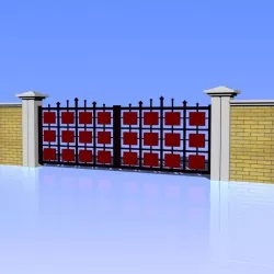 Fence and Gate 02 3D model