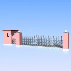 Fence and Gate 05 3D model