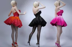 Girl skirt stockings 3D model