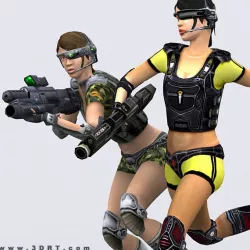 Hitomi Elite troopers females Low-poly  3D model