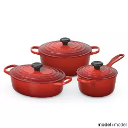 Le Creuset cookware set 3D model