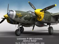 Lockheed P-38 Lightning - Gentle Annie 3D model