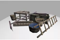 low poly medieval props Low-poly  3D model