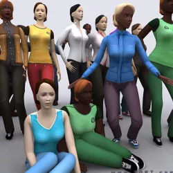 Realpeople females pack Low-poly  3D model