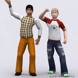 Realpeople kids boys Low-poly  3D model