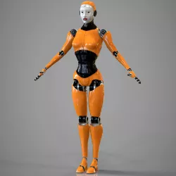 Robotic girl 3D model
