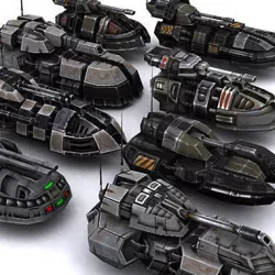 Sci-Fi hover tanks Low-poly  3D model