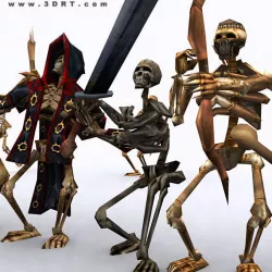 Skeletons swarm pack Low-poly  3D model