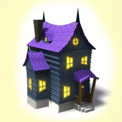 Spooky cartoon house 3D model