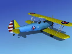 Stearman PT-17 Kaydet Trainer V13 3D model