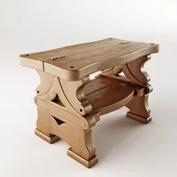 Step-ladder and bench 3D model