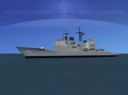 Ticonderoga Class Cruiser CG66 USS Hue City 3D model