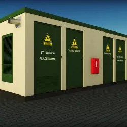 Transformer electric power station Low-poly  3D model