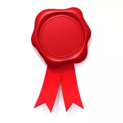 Wax seal with red ribbon  3D model