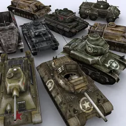 WW2 Tanks collection Low-poly  3D model