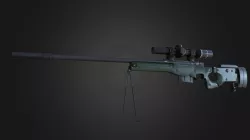 AWM Sniper lowpoly Gun with 8X Scope, Suppressor