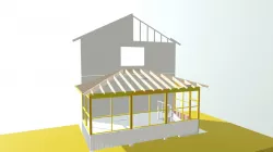 Back Porch With Hatchway To Basement