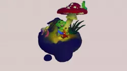 Banjo elf under the mushroom