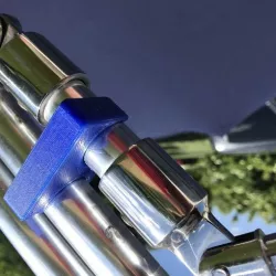 Clip for boat bimini top with 7/8" poles