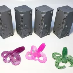 Four Tail Grub Soft Plastic Injection Mold