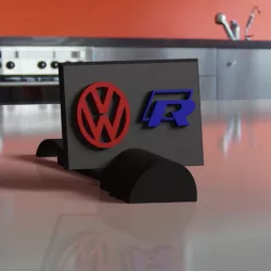 Golf R and Volkswagen logo