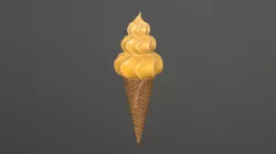 Ice cream in waffle cone