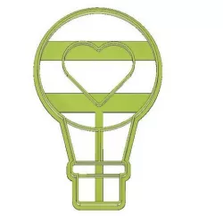 LOVE COOKIE CUTTER,HEART COOKIE CUTTER,FONDANT CUTTER, HOT AIR BALLOON HEART, HOT AIR BALLOON, LOVE, HEART