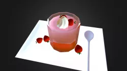 Lowpoly Strawberry Mousse
