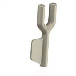 tobacco snuffer inhalation tube with blade Two Hose Snuff Tube Snorters Double Tube Sniffer vts04 for 3d-print and cnc